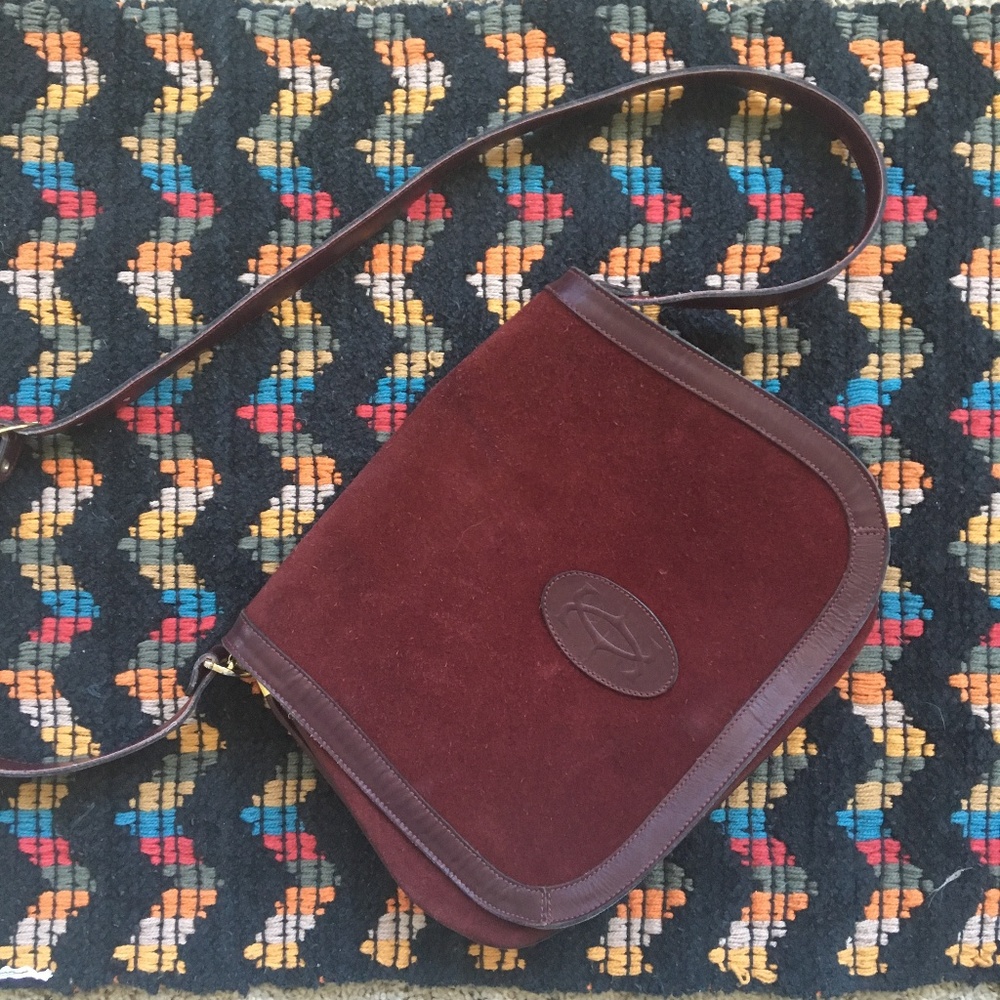 Burgundy Crossbody Suede Purse